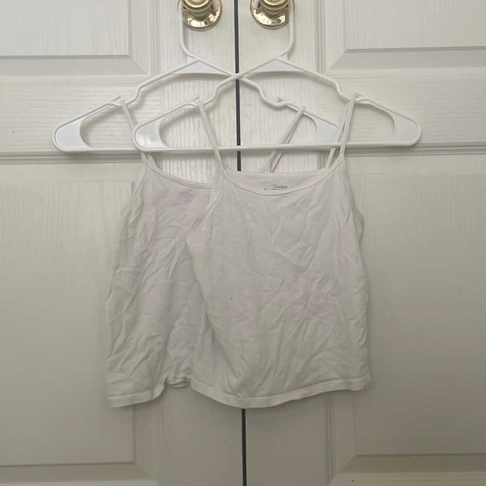 2 pack of kids white tank tops